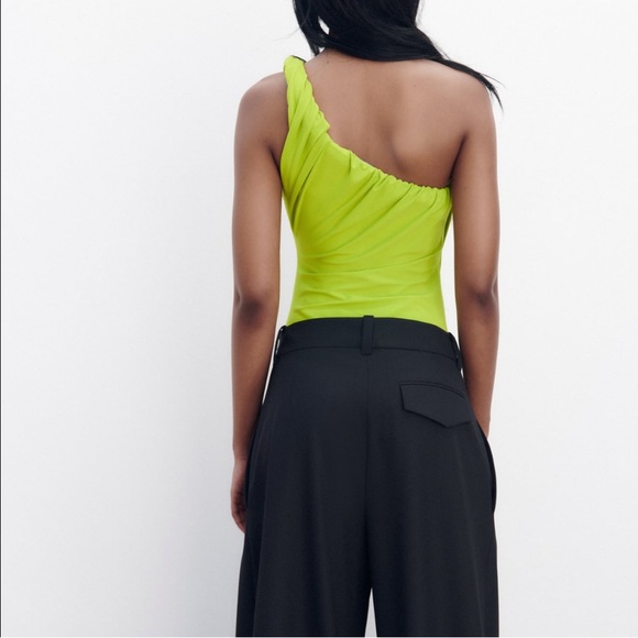 ZARA DRAPED ASYMMETRICAL BODYSUIT - Picture 6 of 8